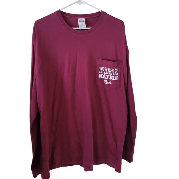 PINK Victoria's Secret Tops - Pink Nation Maroon Long Sleeve Top